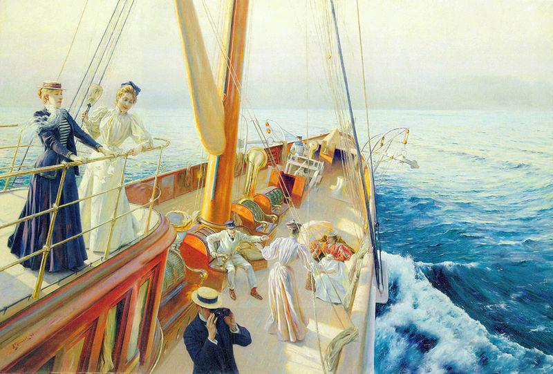 Julius LeBlanc Stewart Yachting in the Mediterranean China oil painting art